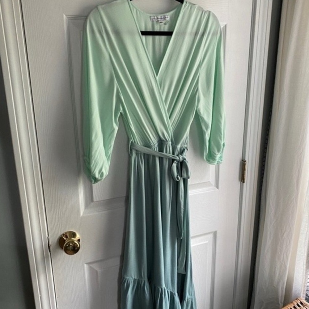 Young Fabulous and broke Revolve Elegant Mint Green Wrap Dress